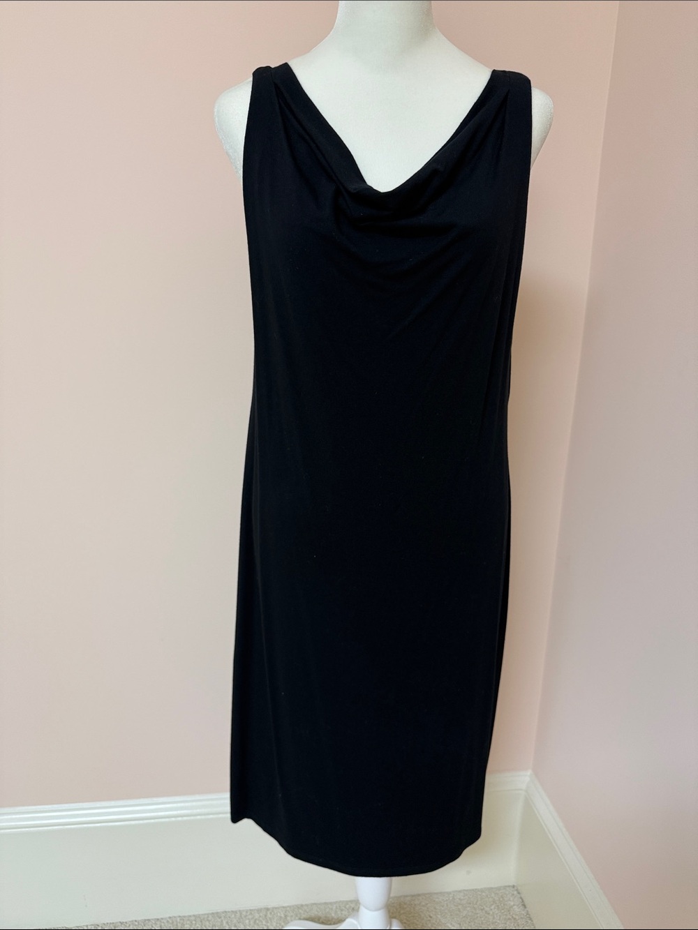 Eileen Fisher Black Sleeveless Dress with Cowl Neck